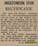 INGEZONDEN STUK RECTIFICATIE. Amigoe di Curacao, weekblad voor de Curacaosche eilanden, Willemstad, 25-04-1968