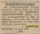 Dankbetuiging voor grafsteen Betsy Alida Langendijk (Indische Courant 30-5-1936)