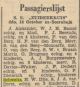 Passagierslijst S. S. Zuiderkruis. Nieuwe courant. Soerabaia, 13-10-1951. Dieterich, vrouw en kinderen Schweitz.